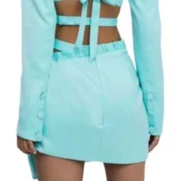 For Love And Lemons Aqua Mini Skirt Size XL - Picture 3 of 5